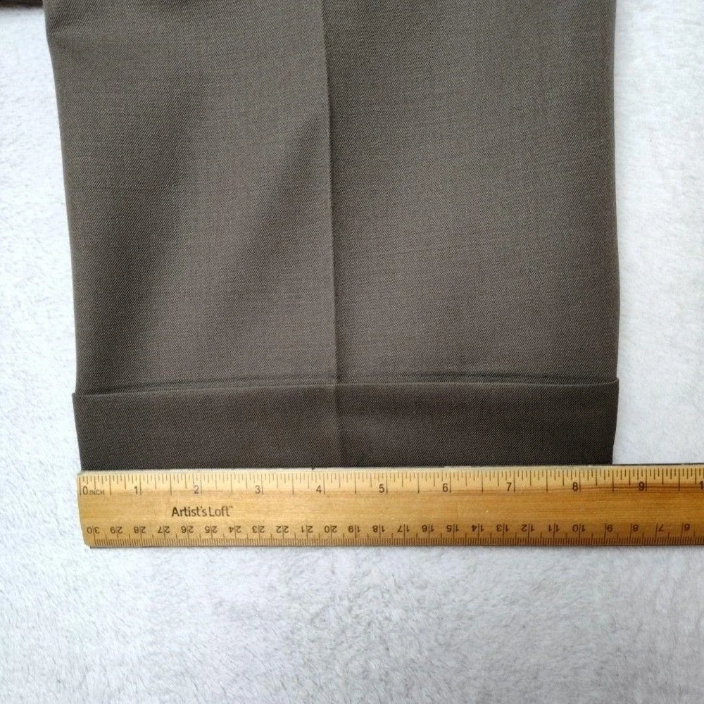 Brooks Brothers Pants Mens 34x32 Brown Wool Pleated Cuffed Dress Suit Slacks